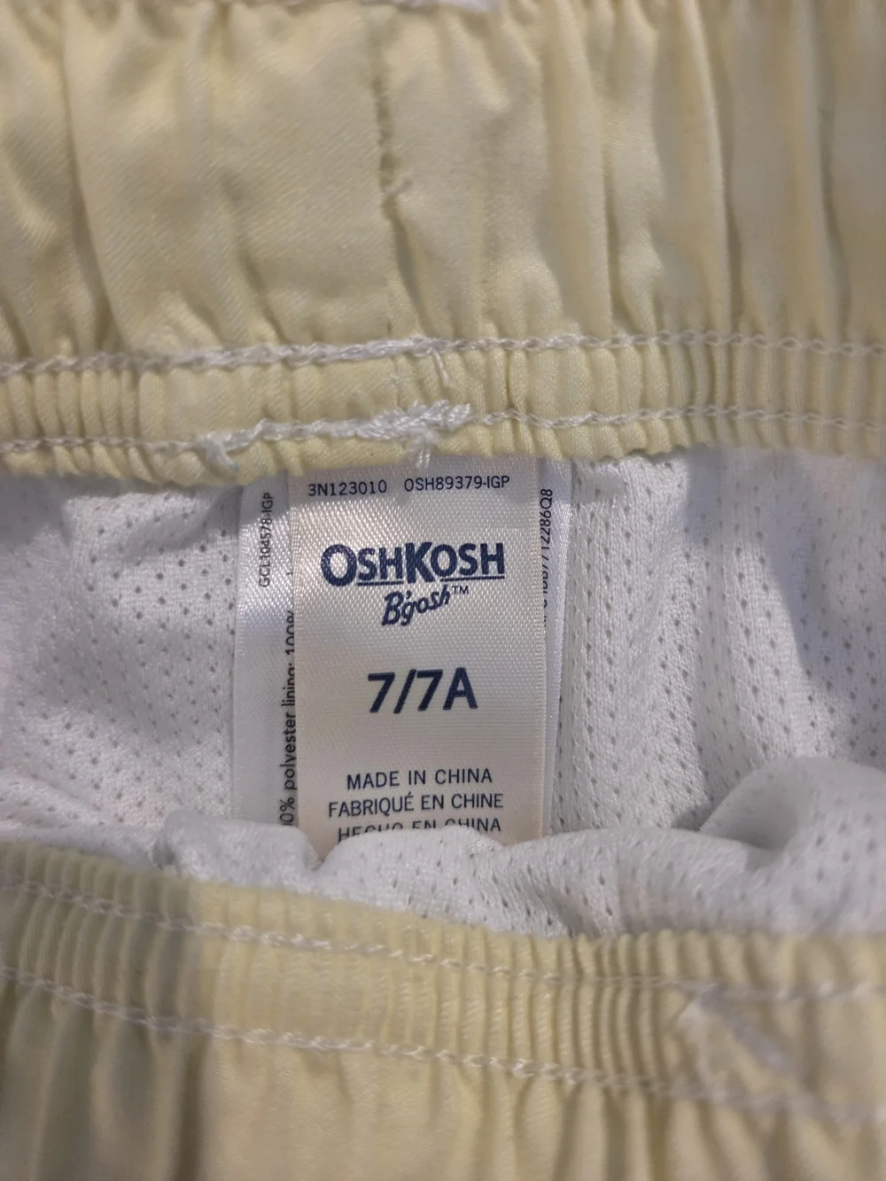 OshKosh B’gosh Boys Size 7 Swim Trunks Yellow Colorblock Board Shorts